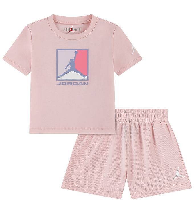 Jordan Shortsset - Mesh - Nike Rosa Blomning - Jordan - 18 mån - Shorts