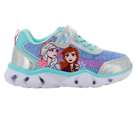 Disney Frozen Pige Sneakers m. blink - Sølv/Blå - 26
