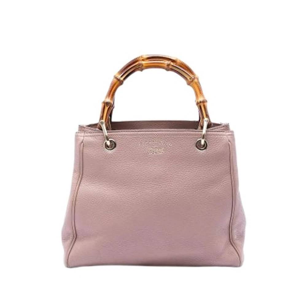 Gucci Vintage Pre-owned Bamboo Shopper Satchel - Vintage - Dame - Lyserød - ONE SIZE - Læder