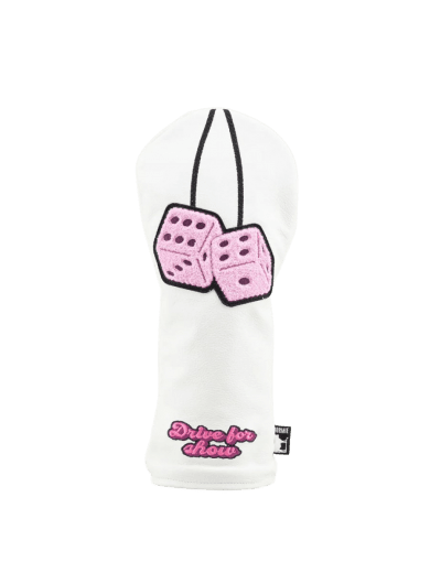 Dormie Workshop - Lucky Pink Dice White Driver Headcover