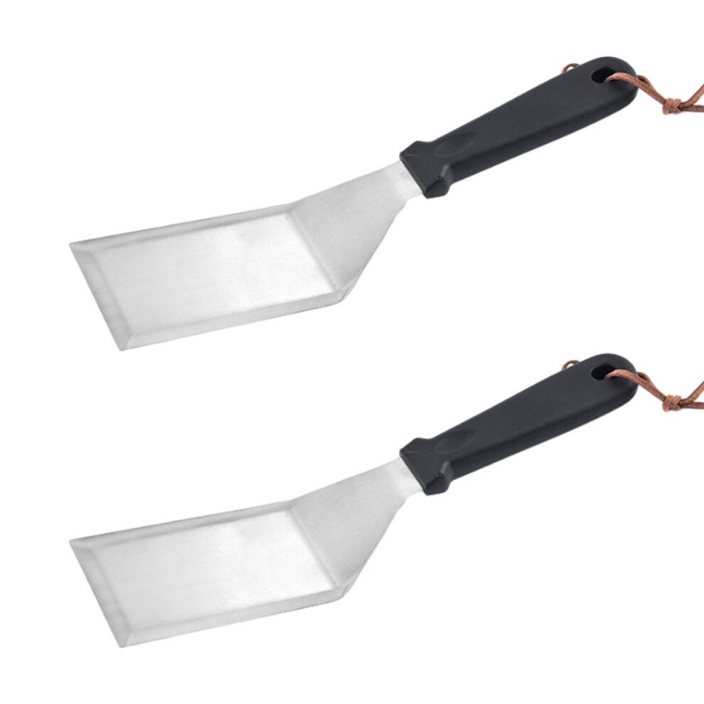 Professionel metalspatel til støbejernspander, silikonehåndtag med fuldt tang, fortykket rustfri stålklinge, Smash Burger Turner Flipper til