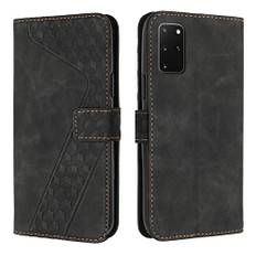 OKZone Fodral för Samsung Galaxy S20 Plus,Läder Folio Fodral med Magnetisk Skydd lip plånboksfodral flip Bok Hölster Plånbok Telefonfodral Skyddande Fodral Skal（Svart）