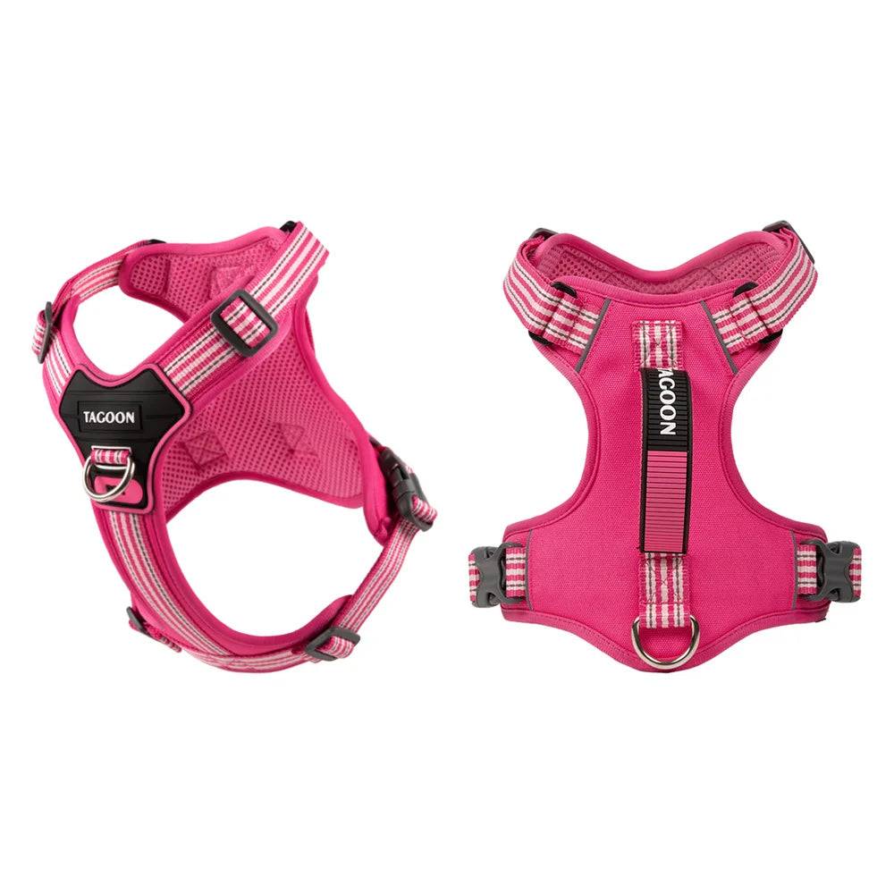 No-Pull Dog Vest Harness with Handle | Reflective | S–XL (4–45kg) | 5 Colours - Rose / XL-suit 22.5-45kg / SPC (XL-suit 22.5-45kg)
