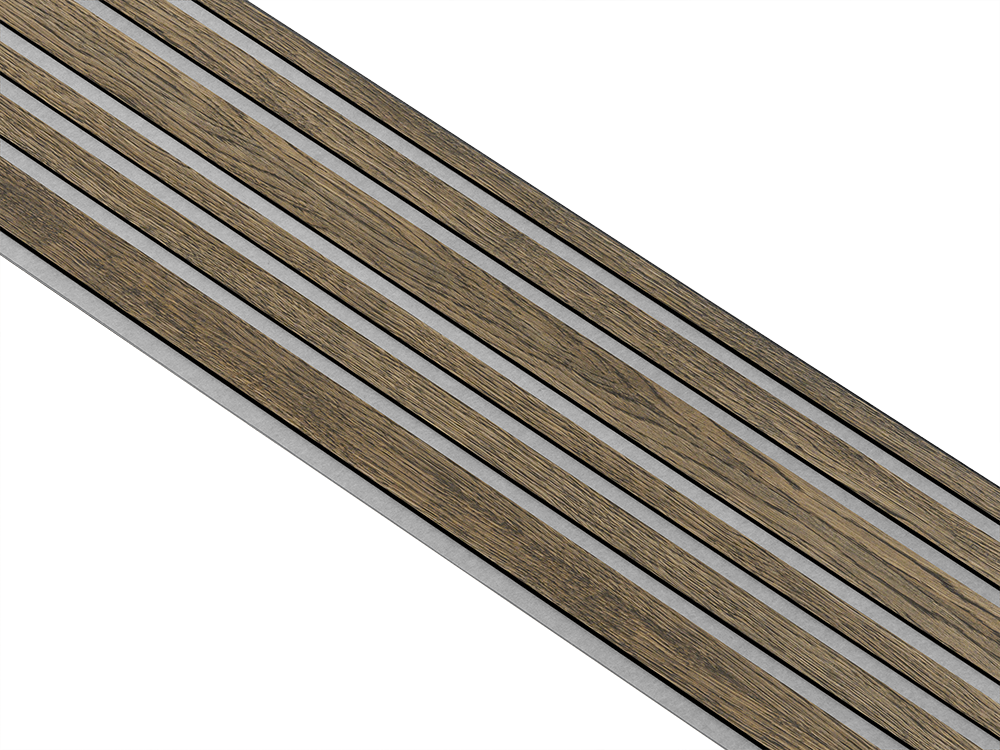 I-Wood Basic Mixed listebredde paneler, i sort kerne, Sort oliering - mål 17 x 300 x 2780 mm.