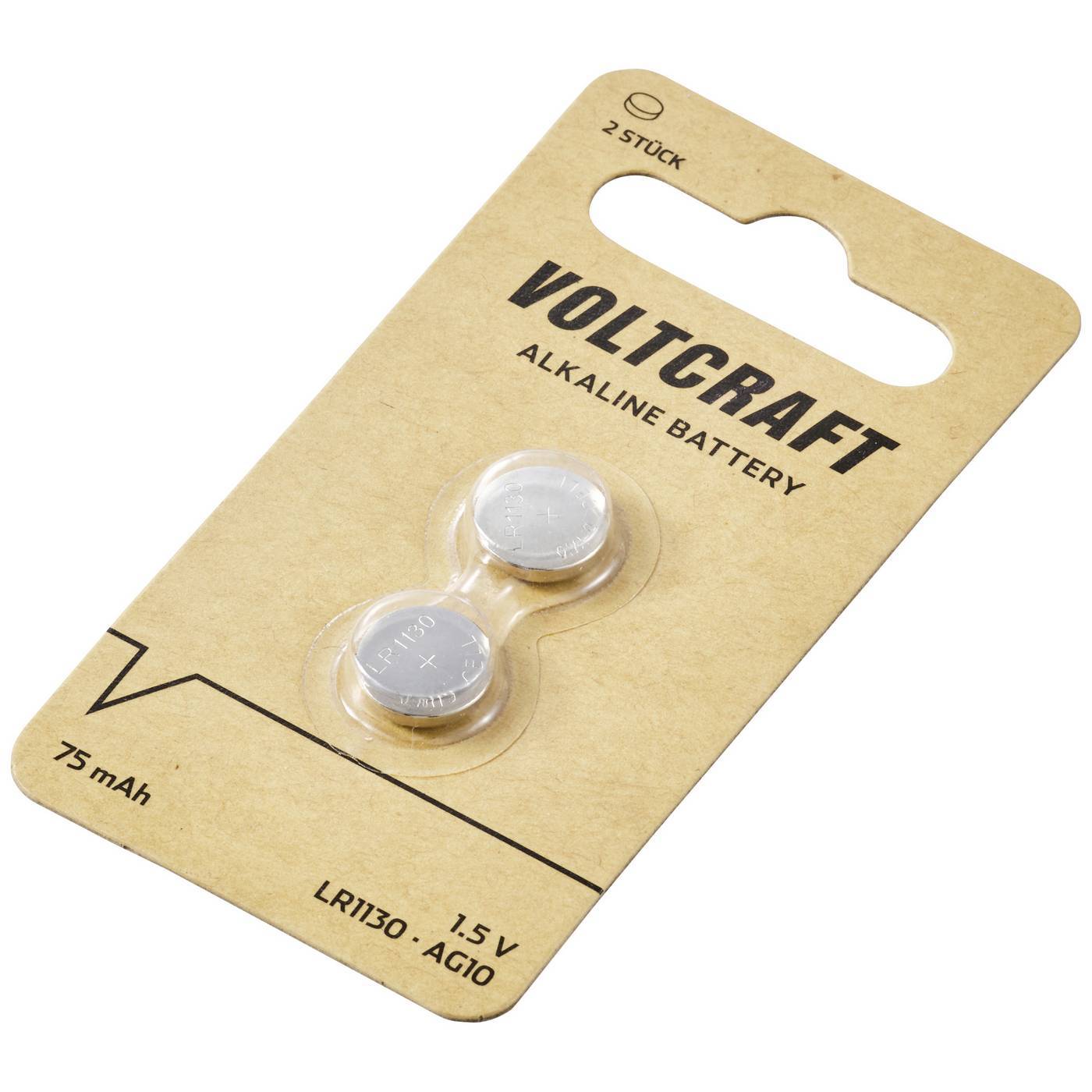 VOLTCRAFT Knappcell LR1130 1.5 V 2 st 75 mAh Alkaliskt AG10
