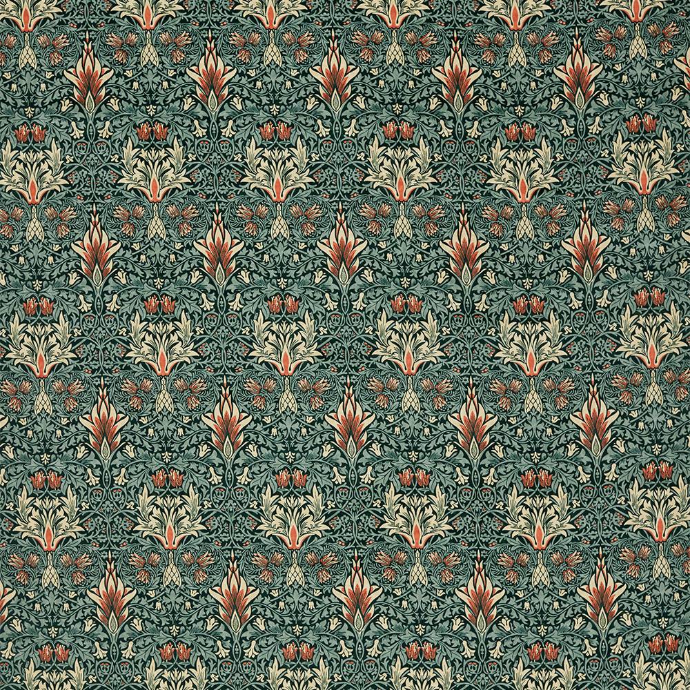 William Morris tyg Snakeshead Velvet Thistle/Russet