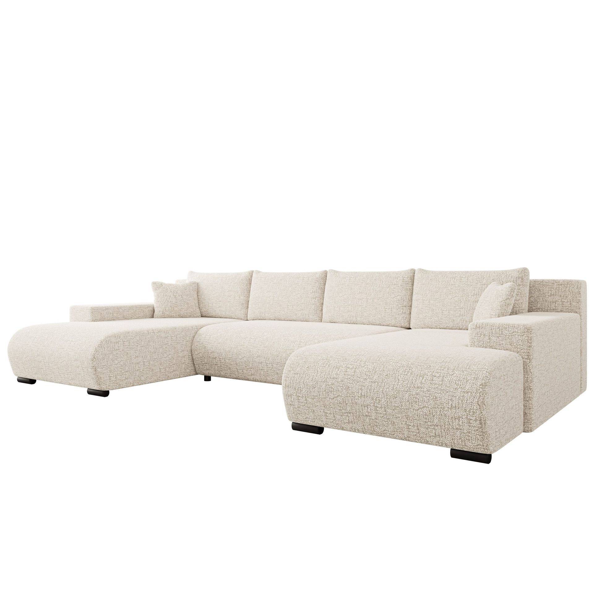 Krysen 4-sits Bäddsoffa med dubbeldivan - beige Hörnbäddsoffa Beige