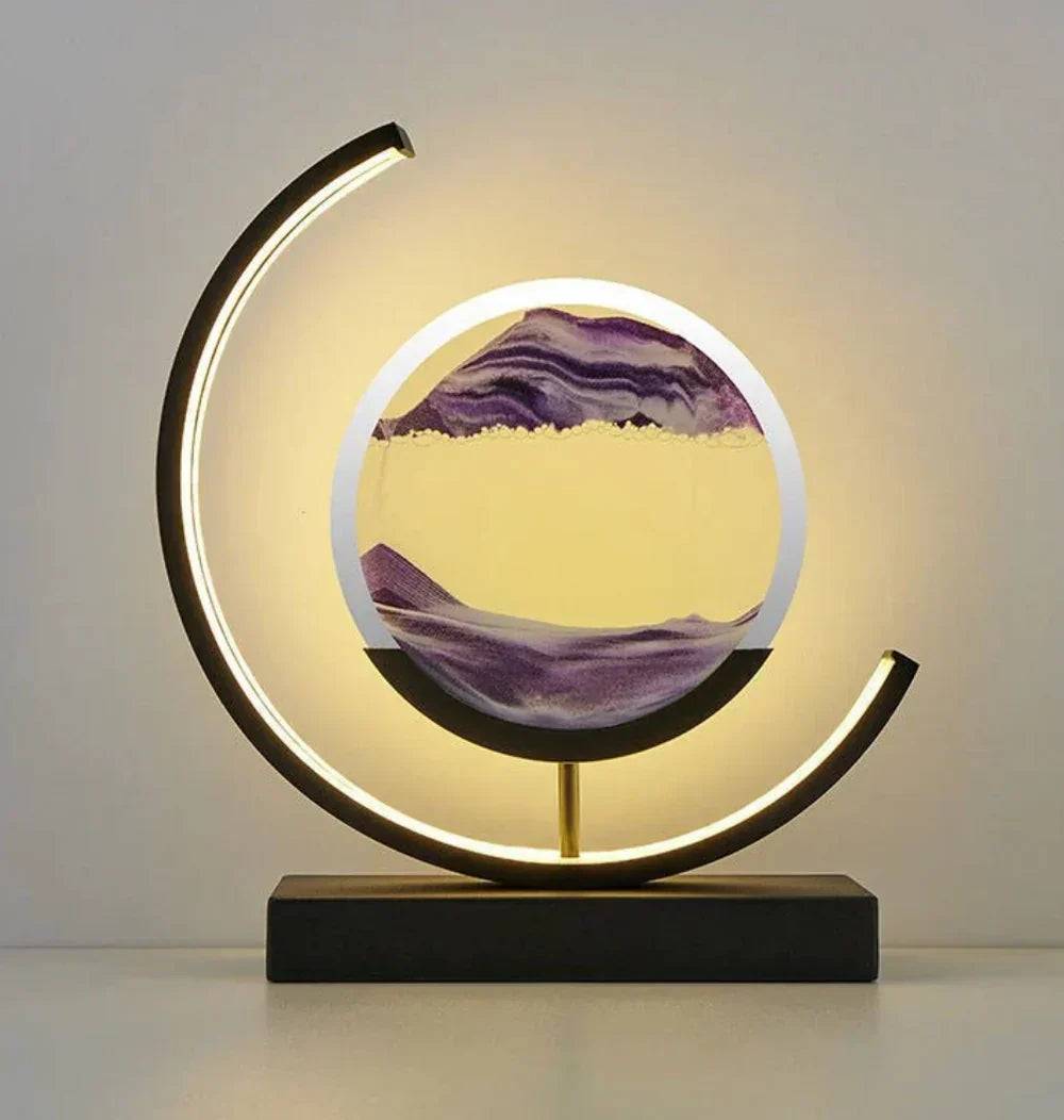 Serenova - Elegant Sandlandskap Bordslampa - Svart/lila