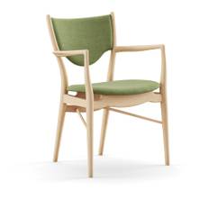 House of Finn Juhl - 46 Armstol, Clear oiled oak, Cat. 1 Remix 933 - Matstolar - Finn Juhl - Grön,Träfärgad - Trä/Textilmaterial