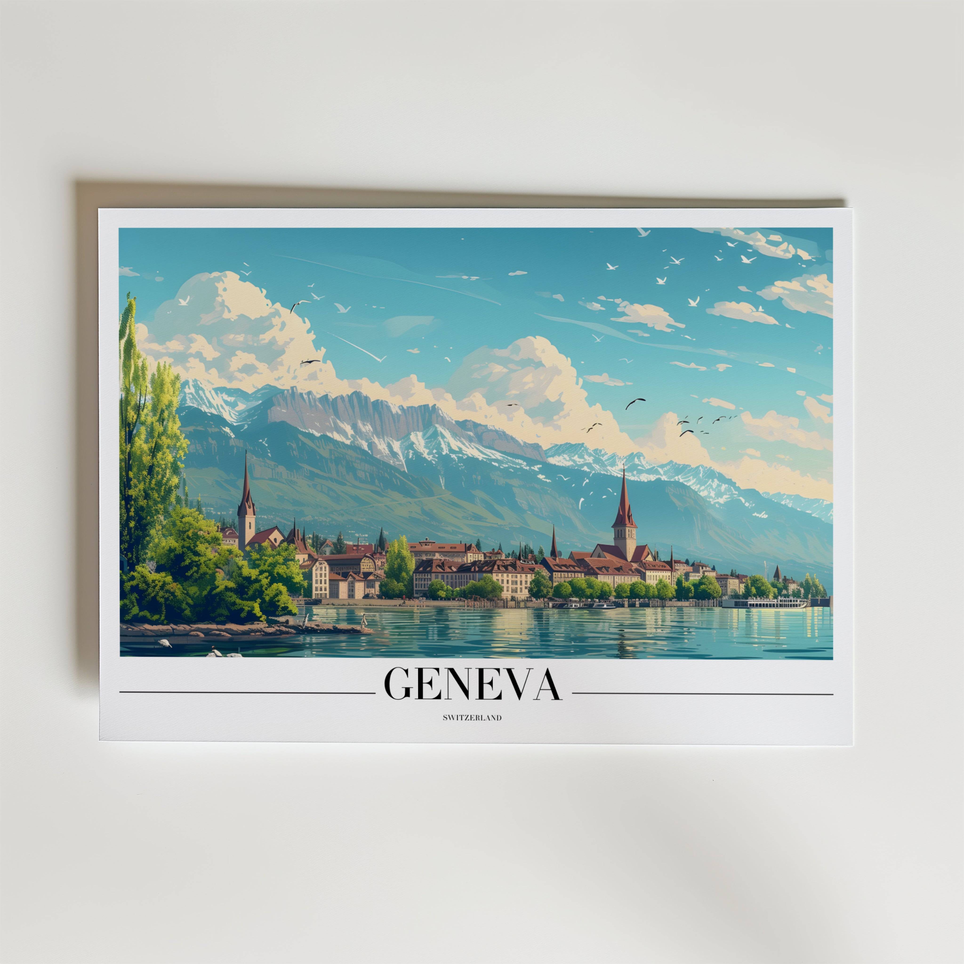 Geneva Poster - Premium Canvas 21x30 cm