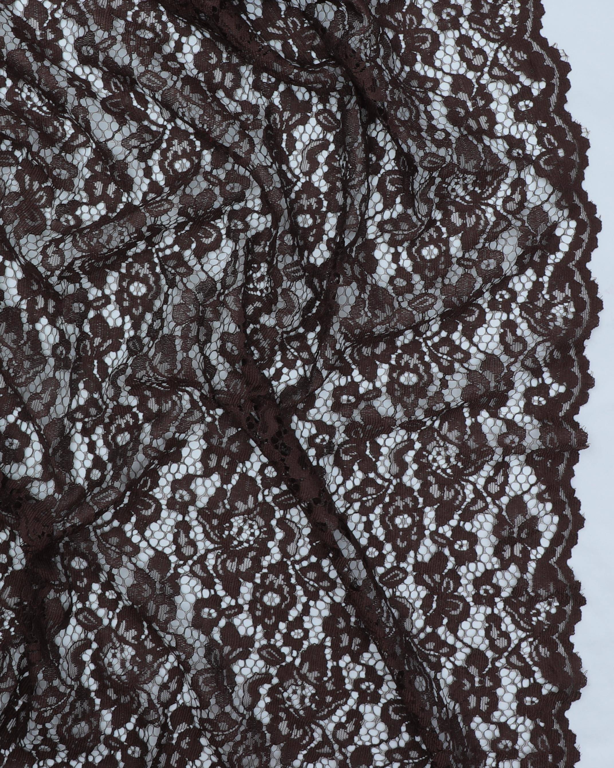 Mørkebrun blonde med tungekant - Polyester - 100% Polyester