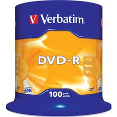 Verbatim DVD-R, 16x, 4,7 GB/120 min, 100-pack spindel, AZO