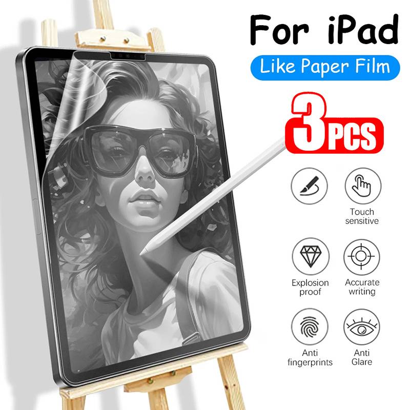 3pcs Like Paper Screen Protector For Apple iPad Mini 6 5 Air 4 3 2 1 Matte Soft Film For iPad Pro 9.7 10.5 10.2 7th 8th 9th Gen