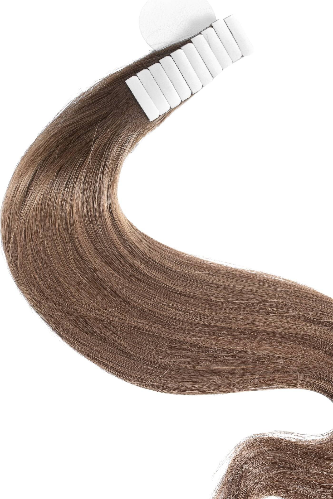 Tejp Löshår Mörkbrun #3 – 10 bitar Äkta Remy Hår 40 cm / 16 inches