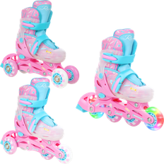 Raven 3in1 Caramell (front And Rear Led Wheels) Inlines Rosa / BLÅ - 26-29