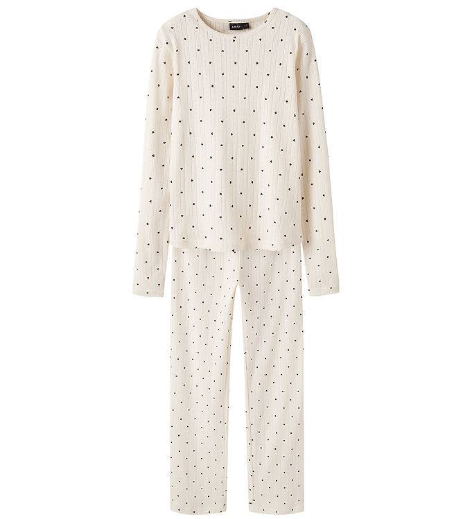 LMTD Pyjamas - 2-delad - Pointelle - NlfSomina - Antique White m - LMTD - 13-14 år (158-164) - Pyjamas 2-delad
