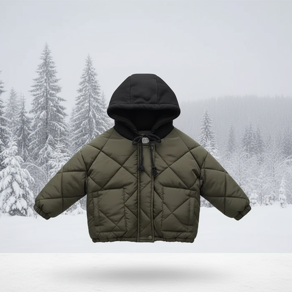 CozyShield – Varm & tuff – vadderad hoodiejacka Grönt / 110 (3-4 år) | Pedagogiska Träleksaker