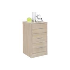 Wohnling Sängbord för resårbotten, 68 cm hög och 3 lådor i modern design Sonoma - & nattduksbord Beige