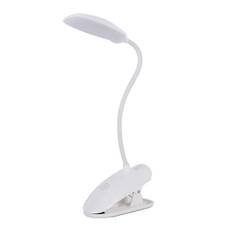 LED-læselampe - Genopladelig clip-on bordlampe med USB-kabel, hvid