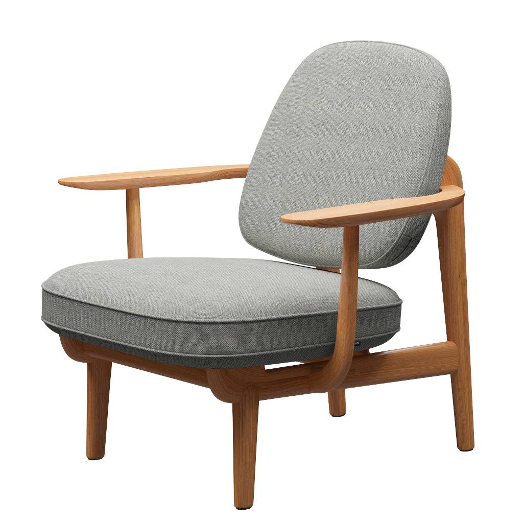 Fred Lænestol, lakeret eg fra Fritz Hansen Hallingdal - 110 White/Grey - Jacobsen Plus