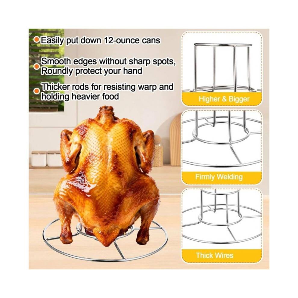 4 Pcs Beer Can Chicken Holder for Grill Smoker Oven Vertical Stainless Steel Beer Butt Chicken Holder Stand for Grilling