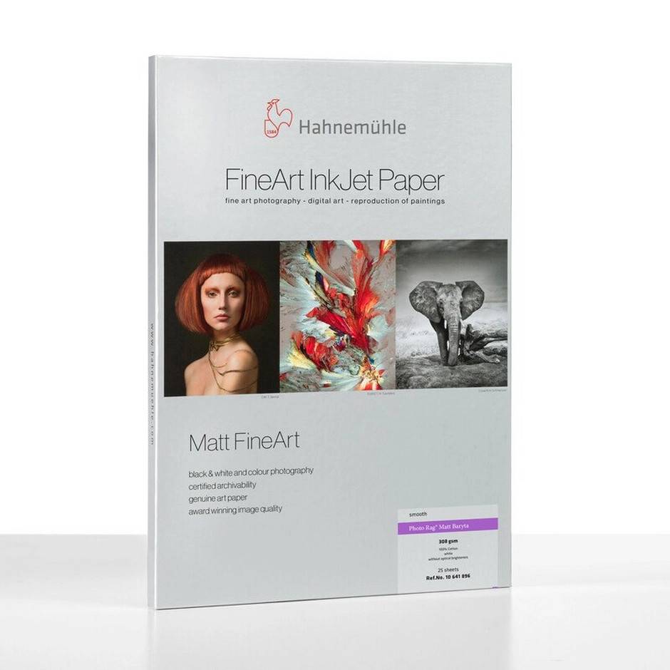 Hahnemühle Photo Rag® Matt Baryta Paper 308 g/m², A2, 25 ark