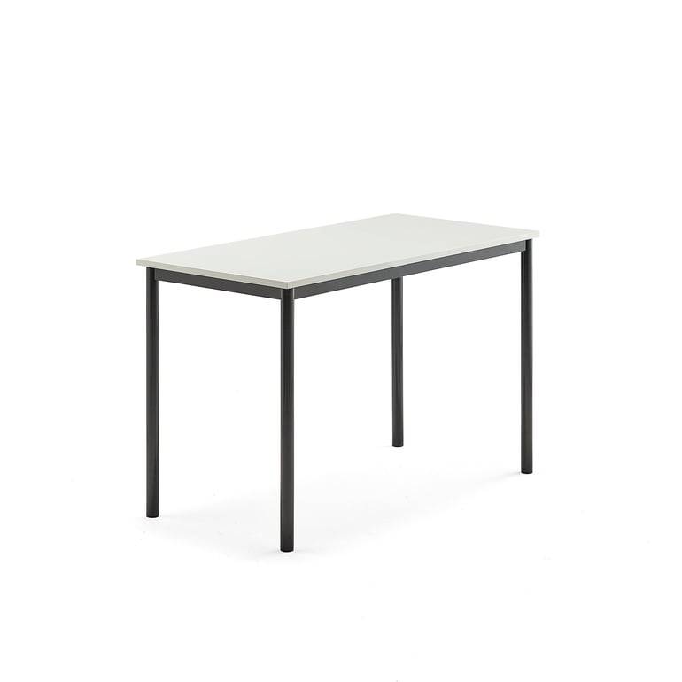 Bord SONITUS, 1200x700x760 mm, stativ antracitgrå, ljuddämpande högtryckslaminat, vit