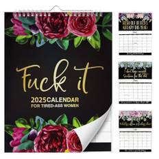 Kalender 2025 UK för Tired-Ass Kvinnor 2025 Fu_ck it kalender 2025 Väggkalender UK Månatlig Kalender Skämtgåva för Kvinnor Svordomar Kalender 2024 Kalender Familjekalender 2025 för hemmakontor