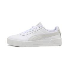 Women's Puma Carina Leather's Trainers, White, Size 38, Shoes