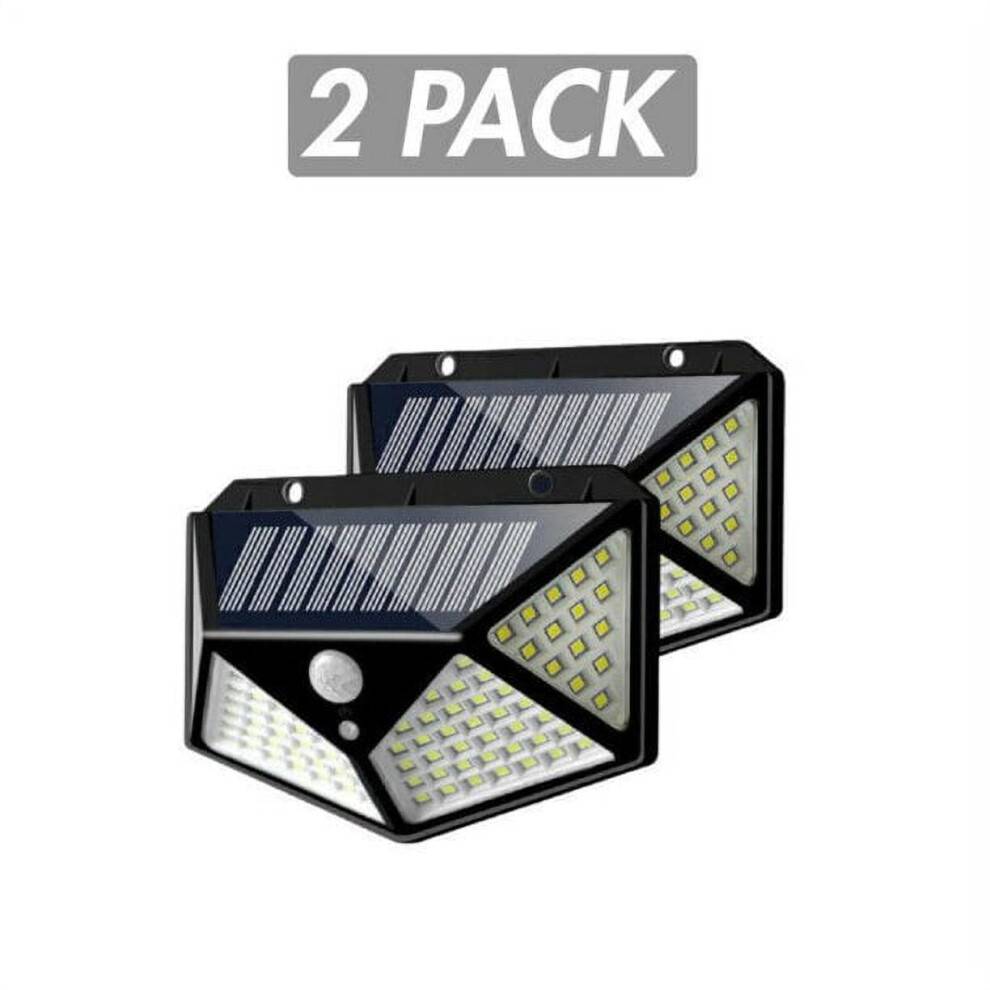 Solcellsdriven LED-rörelsesensorlampa för utomhusbruk, vattentät, 100 LED-lampor