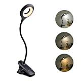 Akynite Clip-on lampa LED skrivbord 5 ljusstyrka+5 färger uppladdningsbar lampa