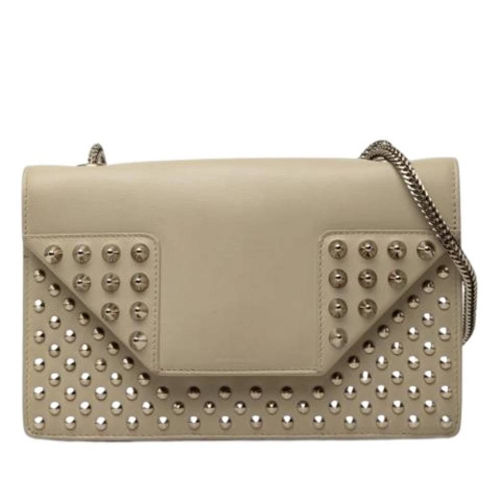 Yves Saint Laurent Vintage Pre-owned Vintage Studded Leather Shoulder Bag - Vintage - Dame - Beige - ONE SIZE - Uld