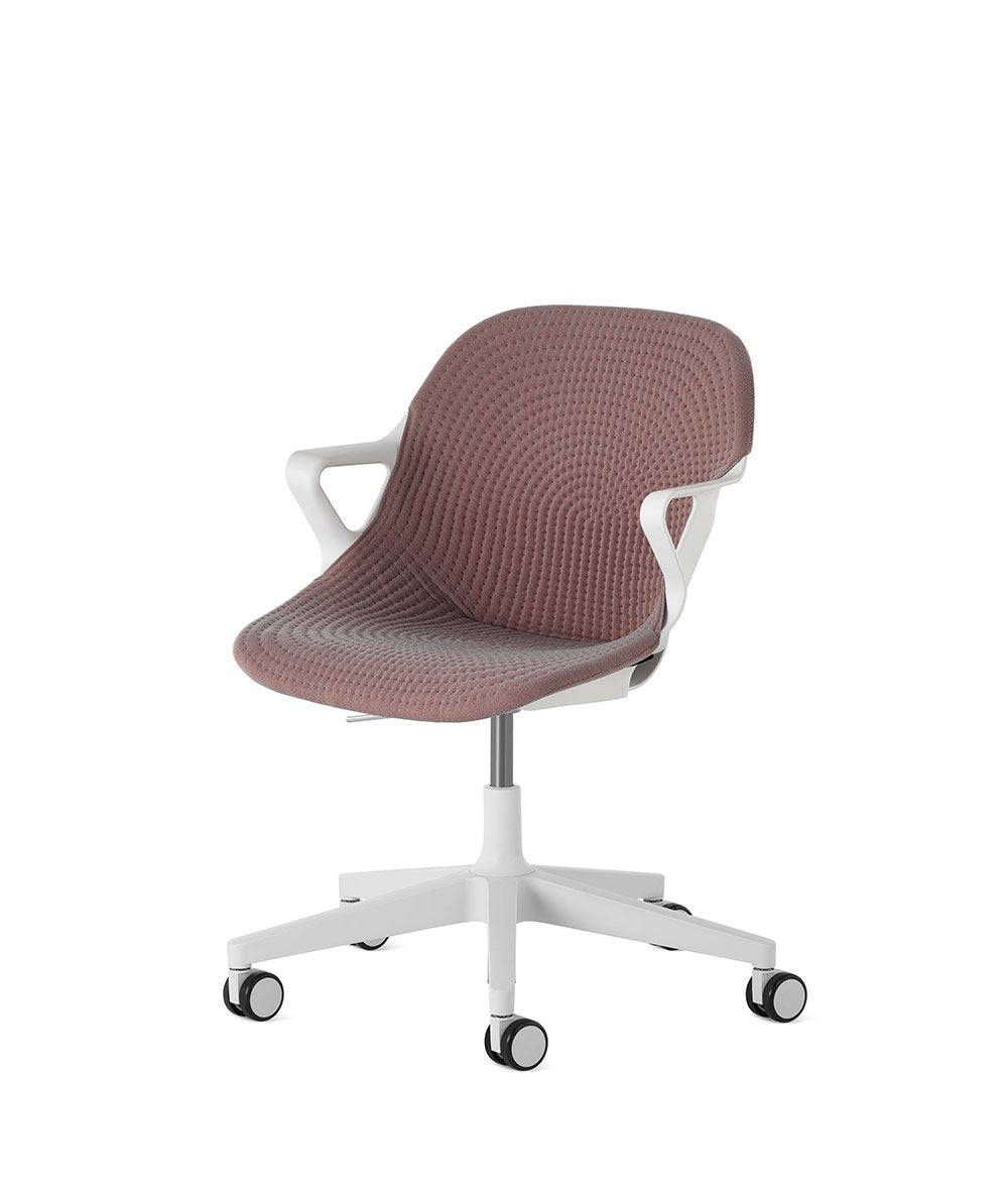 Zeph-stoel vaste armleuningenAlpine in Unibody/Silt/Blaze by Herman Miller