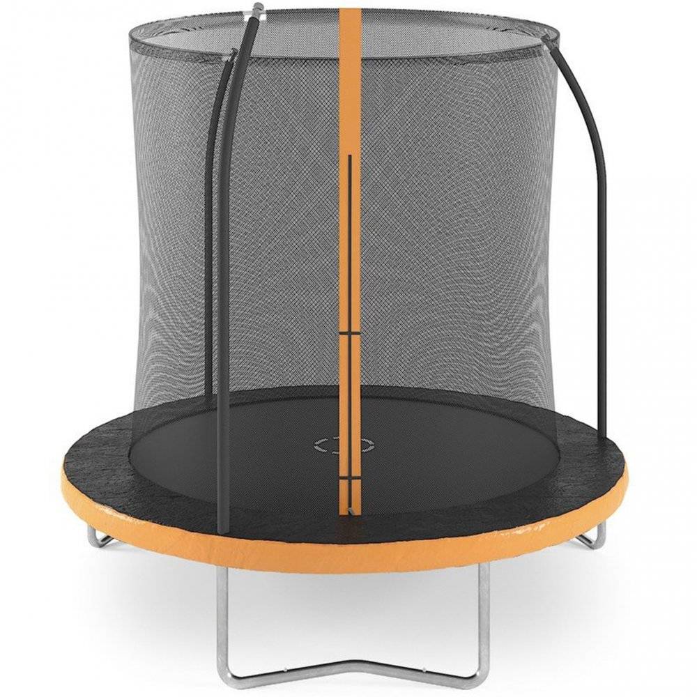 Studsmatta 245cm | Med skyddsnät | Svart/Orange