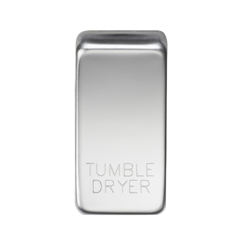 KnightsBridge Switch cover "marked TUMBLE DRYER" - polished chrome - Polished Chrome