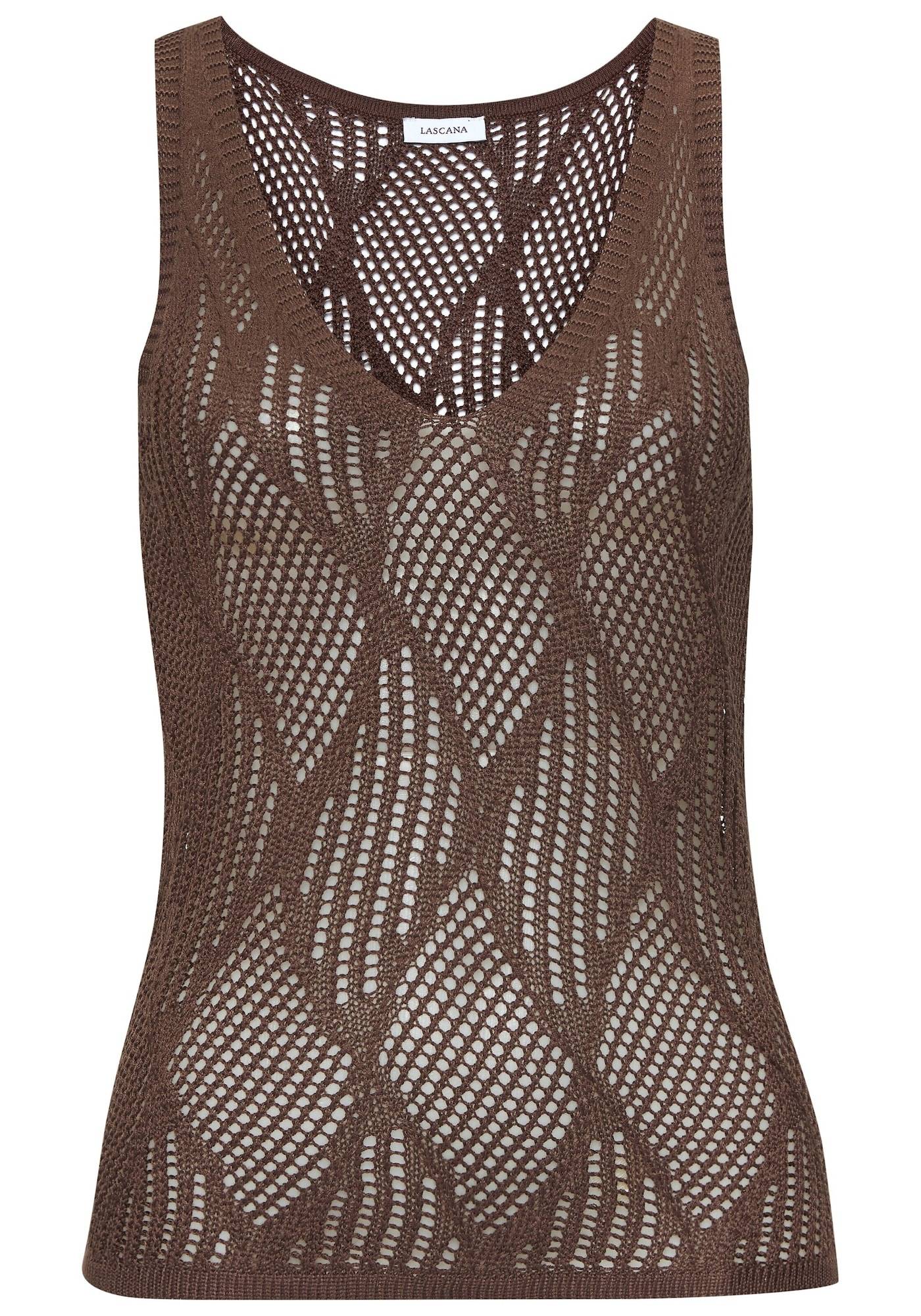 LASCANA Broderad topp brun