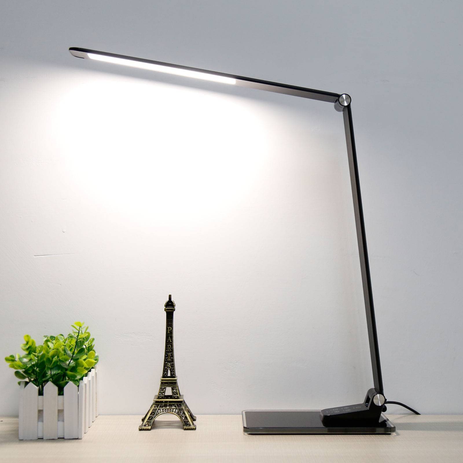 Aluminor LED skrivbordslampa Starglass, dimbar, Svart, Arbetsrum / kontor, Aluminium / grå / zink, Modern, LED-bordslampa