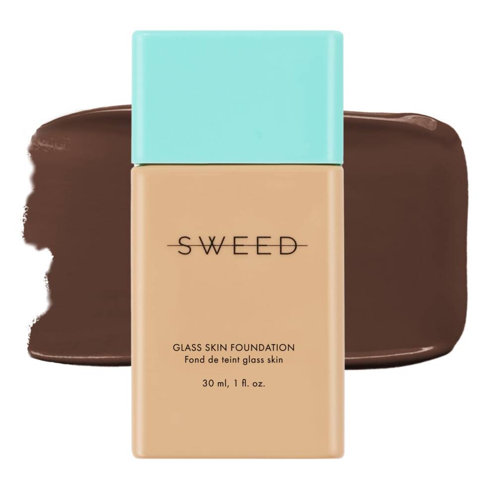 SWEED - Glass Skin Foundation | Langtidsholdbar v?skeformel | Hydrate Moisturize Lift Plump Protect | Vegansk Cruelty-Free Clean Beauty (15 DEEP