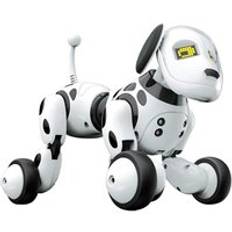 Elektronisk sällskapsdjur leksak trådlös födelsedag sjung dans barn smart rc robot hund intelligent pedagogisk interaktiv talande led - Vit