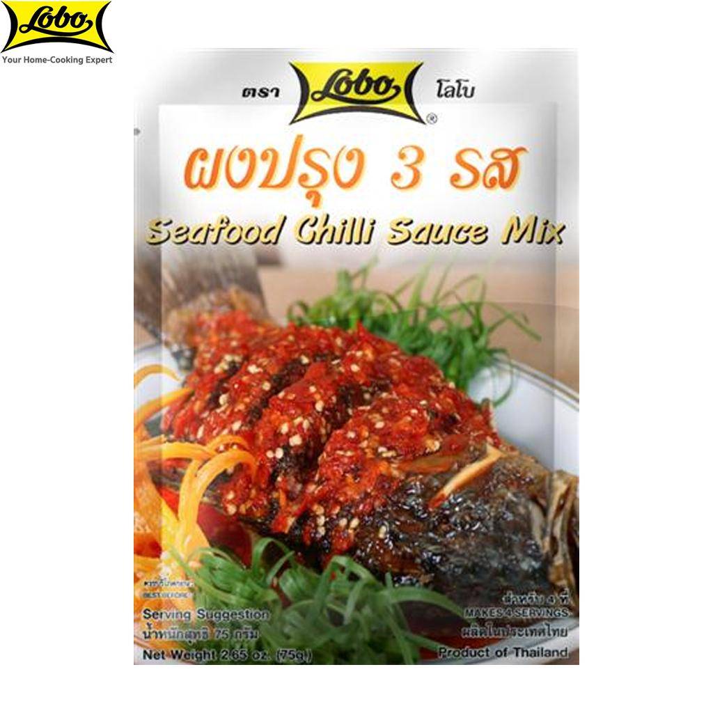 Lobo Seafood Chili Sauce Mix, inga färgämnen eller konserveringsmedel tillsatt / För 1 medelstor fisk / Ger 2-3 portioner, thailändsk mat, 75 g