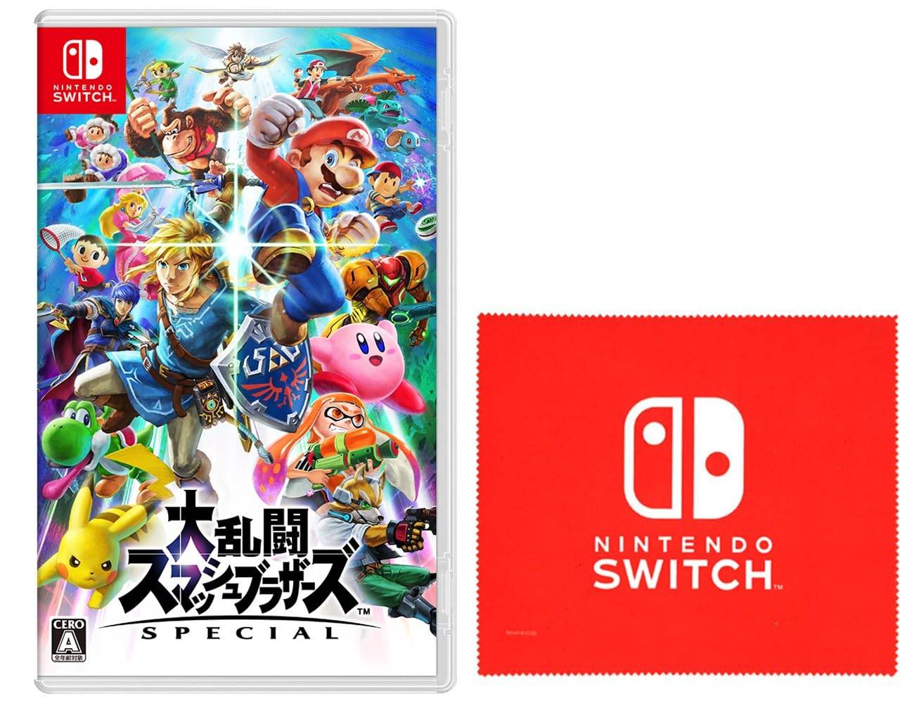 Super Smash Ultimate Switch Nintendo Switch logotypdesign mikrofiberduk medföljer Bros. - [Bonus]