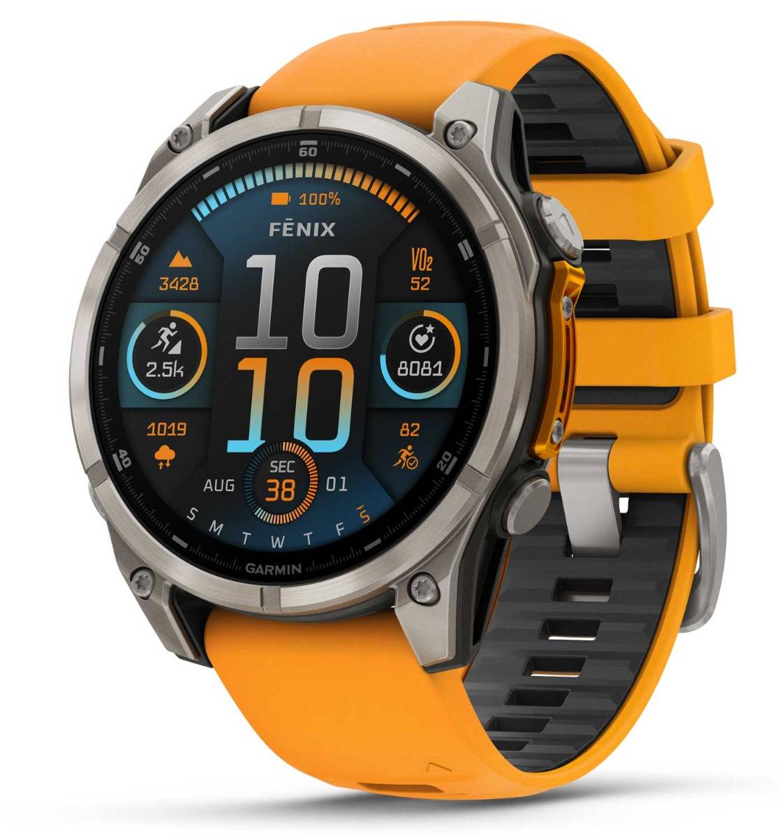 Garmin Fenix 8 47mm AMOLED Sapphire Spark Orange Titanium 010-02904-11