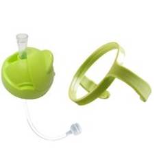 Babyflaskkåpa silikon kopplock tillbehör dricker vatten dryck halm barn lär utfodring ersätt sippy träning för comotomo - Grönt omslag x handtag