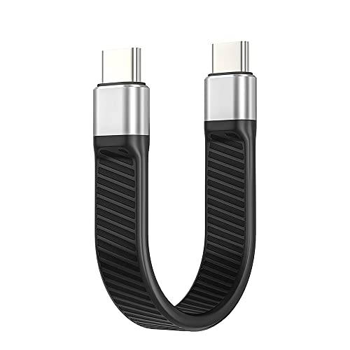 baolongking USB C till USB C-kabel, 12 cm kort USB 3.1 Gen 2, 100 W snabbladdning, 10 Gbps dataöverföring, 4K @60Hz video, Thunderbolt 3 för MacBook/iPad Pro