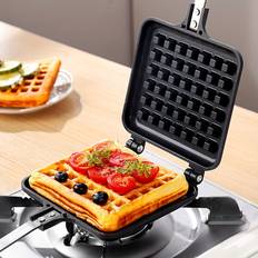 TEMU 1pc Nonstick Waffle Maker Pan, Stove For Belgian Sandwich Toaster, Breakfast, Sandwich Maker Cookware, Kitchenware, Kitchen Accessories