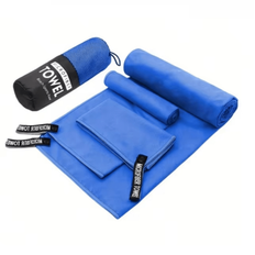 3 ST Snabbtorkande campinghandduk, mikrofiber resehandduk 3 storlek i 1 pack, snabbtorkande handduksset för camping, strand, gym, sport, yoga och pool - Kungsblått (38X38+40X60+60X122CM,38x38+40x80+76x152cm,38x38+40x80+80x130cm,38x38+40x80+80x180cm)