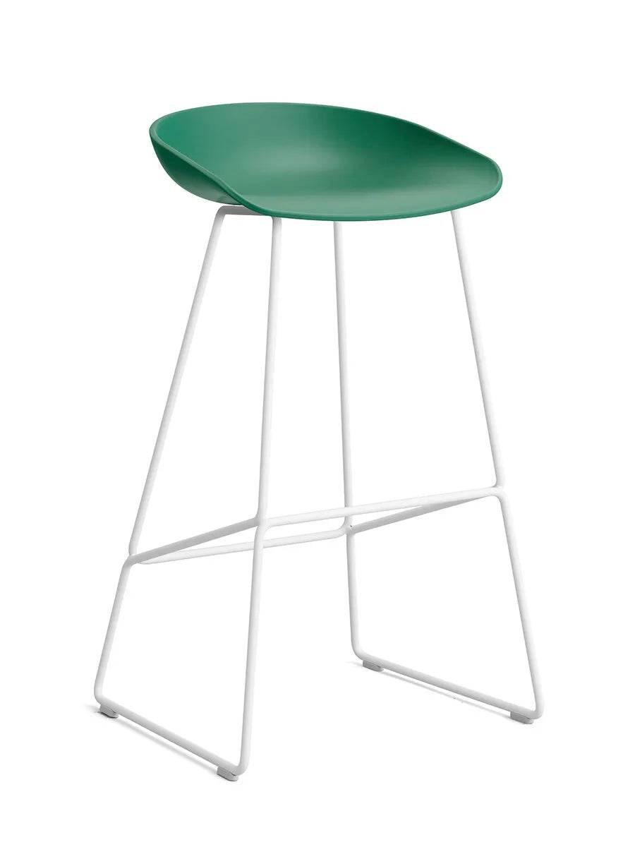 About a Stool AAS38 fra Hay Høj - B 50 x D 48 x H 75-86 cm / Teal Green / Hvid pulverlakeret stål - Jacobsen Plus