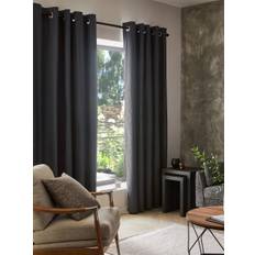 Next Grey Charcoal Dark Blackout/Thermal Cotton Eyelet Curtains