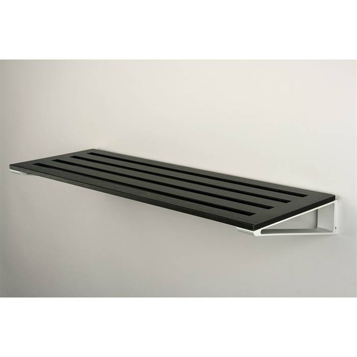 Knax hylde 6 skohylde - 60 cm - Sortbejdset eg - Grå hyldebærere