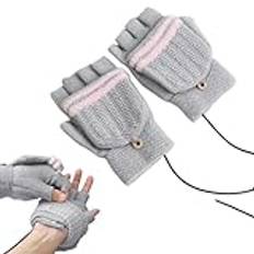 USB Heated Gloves, Heated Fingerless Gloves, Winter Heated Gloves, Adjustable Temperature USB Glove For Men And Women, Ideal For Typing, Sports, And Winter Outdoor Activities